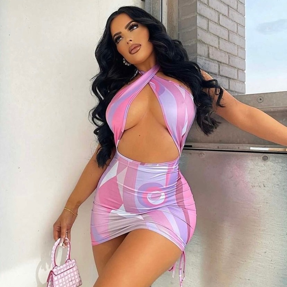 Pink Criss Cross Summer Dress